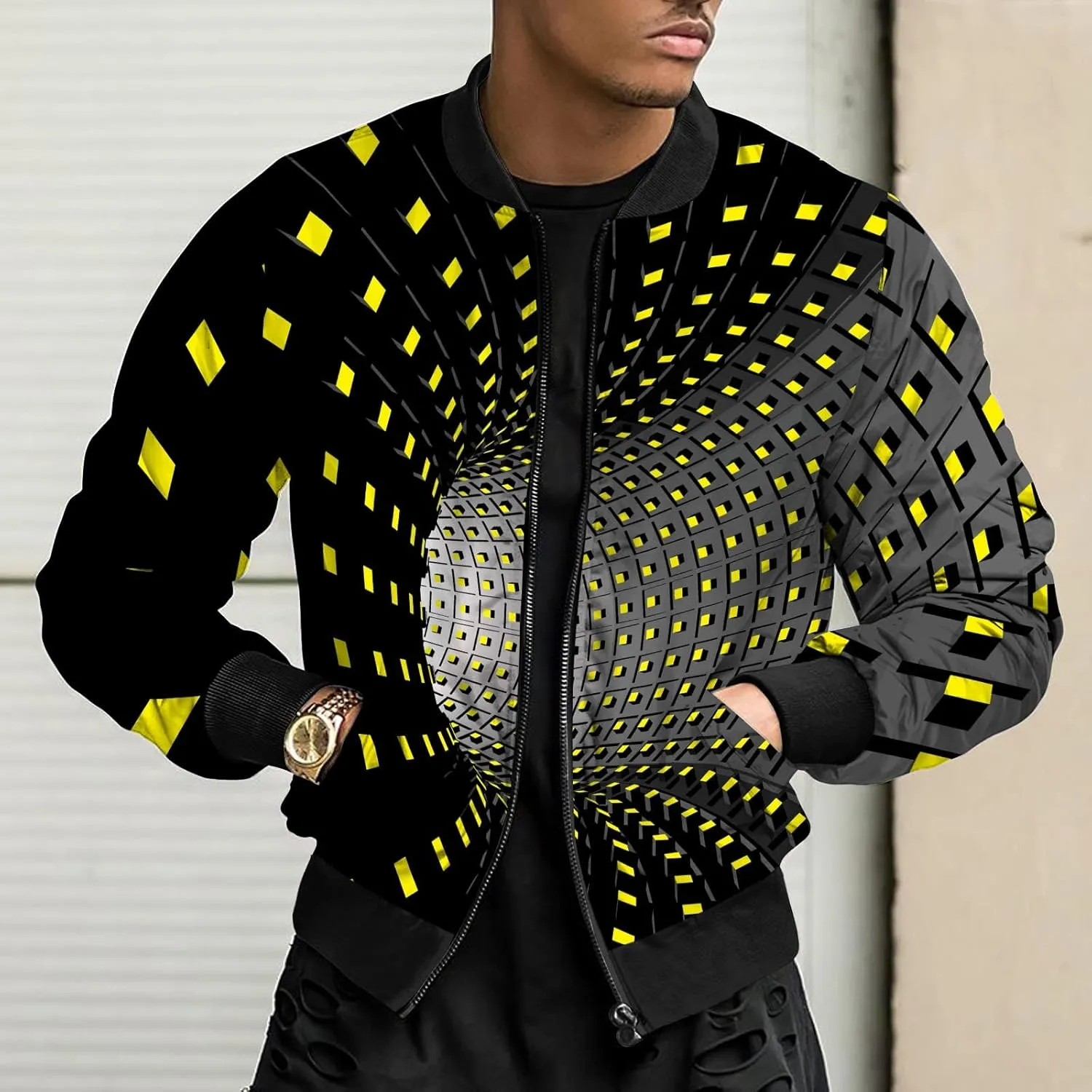 Flight Jackets For Men Zip Up Windbreaker Jacket Lightweight Casual Cold Weather Coat Oversized Motorcycle Jackets