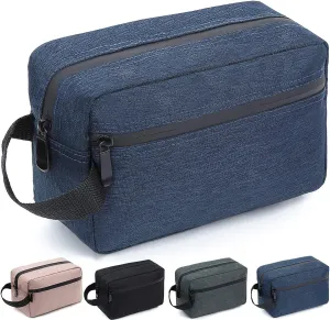 FUNSEED Travel Toiletry Bag for Women and Men, Water-resistant Shaving Bag for Toiletries Accessories, Foldable Storage Bags with Divider and Handle for Cosmetics Toiletries Brushes Tools