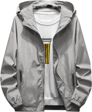 Jackets for Men Men's Fall Winter Casual Color Plus Size Hoodie Zipper Outdoor Coats Jackets