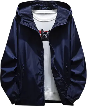 Jackets for Men Men's Fall Winter Casual Color Plus Size Hoodie Zipper Outdoor Coats Jackets