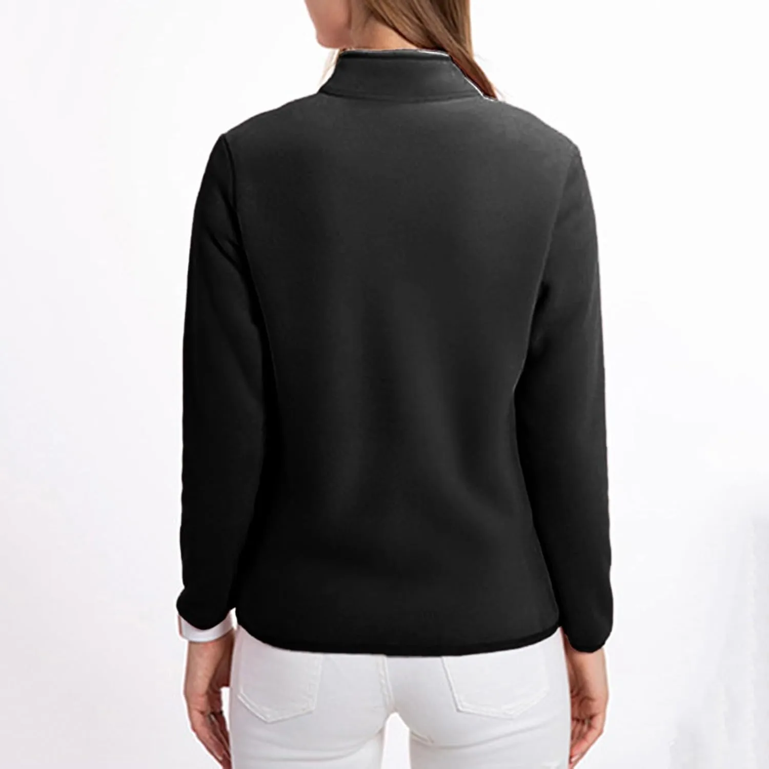 Jackets for Women Oversize Fuzzy Sherpa Jacket Zip Up Fleece Coat with Pocket Long Sleeve Coat Outwear Fall Loose Top