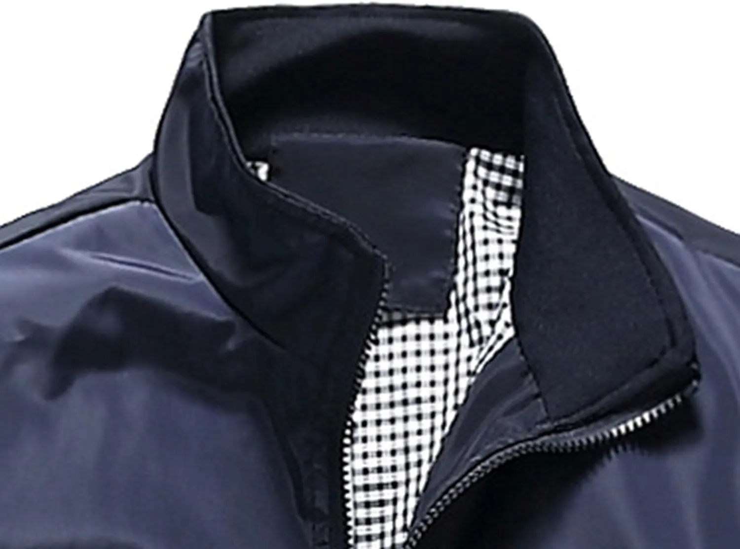 JEsilunmaMY Men's Casual Business Jackets Full Zip Stand Collar Lightweight Jackets Windproof Windbreaker Bomber Coat