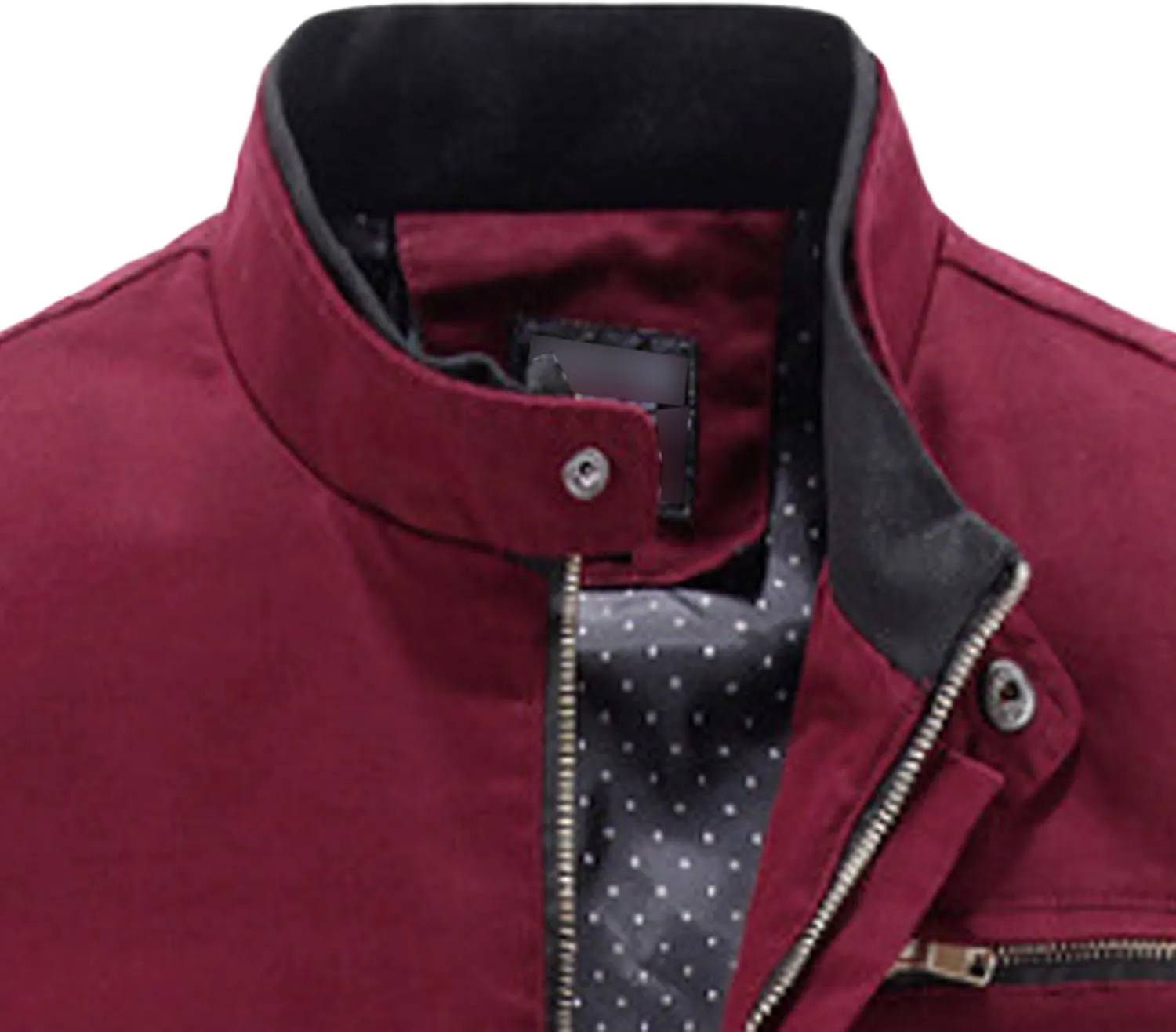 JEsilunmaMY Men's Slim Cargo Cotton Jacket Stand Collar Zipper Lightweight Jackets Casual Sportwear Rib Bomber Jackets