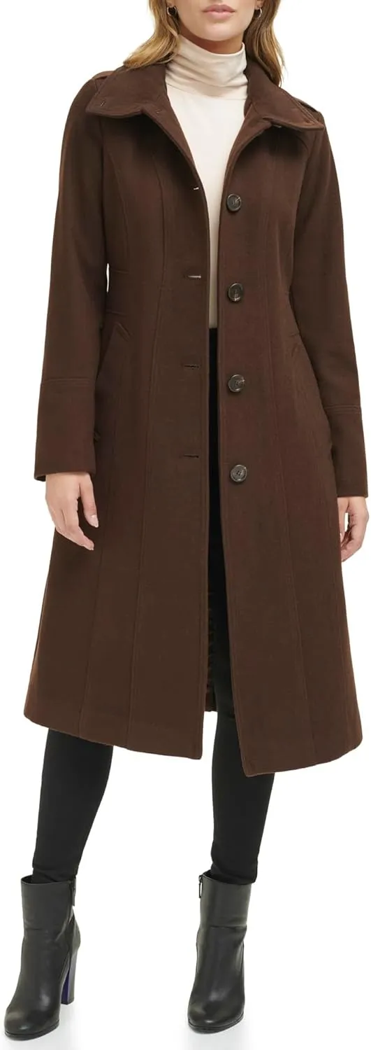 Kenneth Cole Women's Belted Wool Blend Military Coat