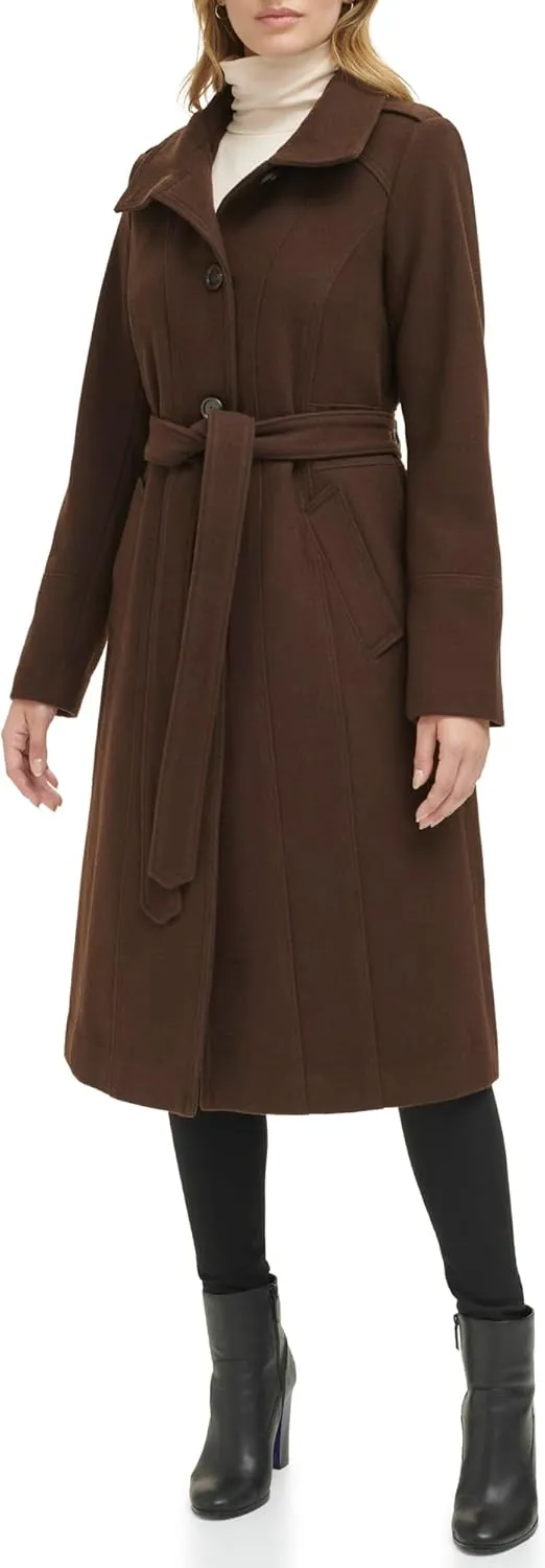 Kenneth Cole Women's Belted Wool Blend Military Coat