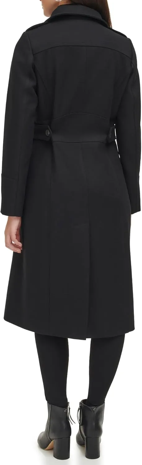 Kenneth Cole Women's Belted Wool Blend Military Coat