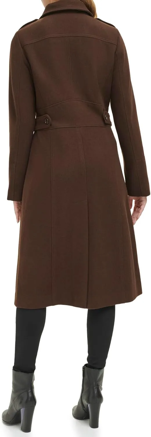 Kenneth Cole Women's Belted Wool Blend Military Coat