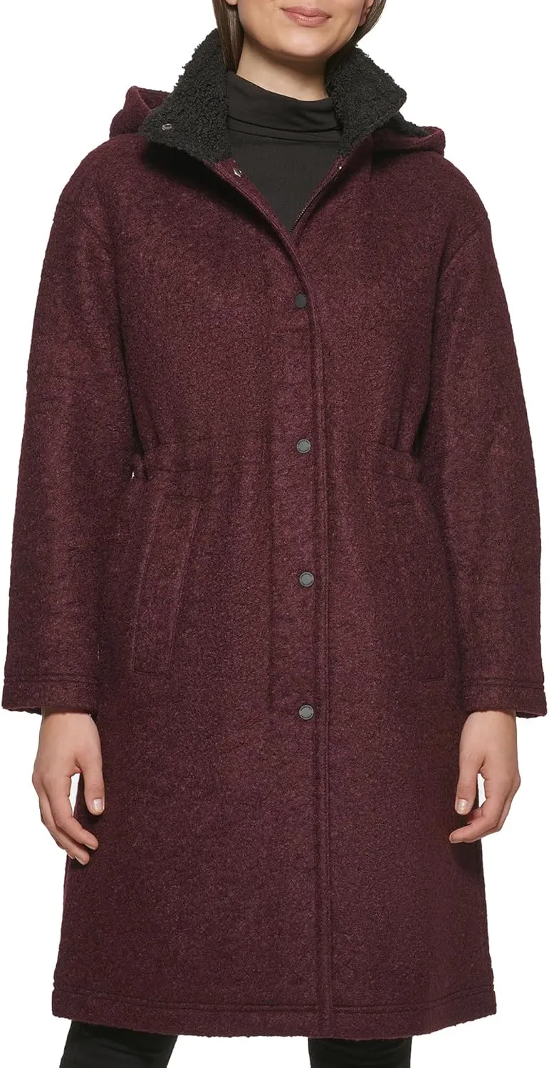 Kenneth Cole Women's Full Length Maxi Hooded Wool Coat