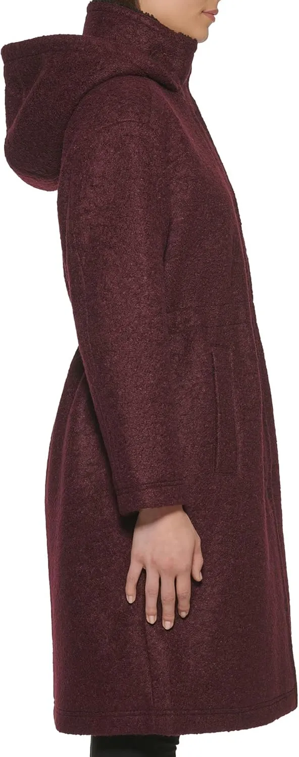 Kenneth Cole Women's Full Length Maxi Hooded Wool Coat