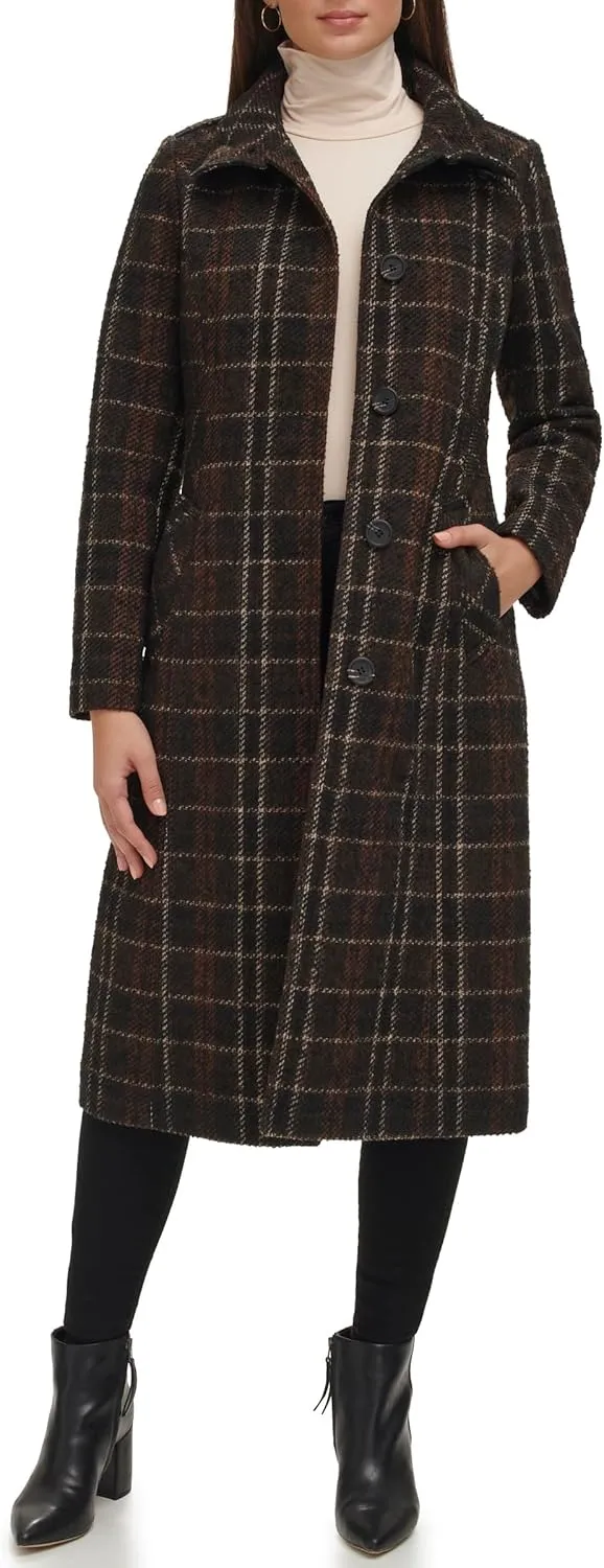 Kenneth Cole Women's Stand Collar Military Coat