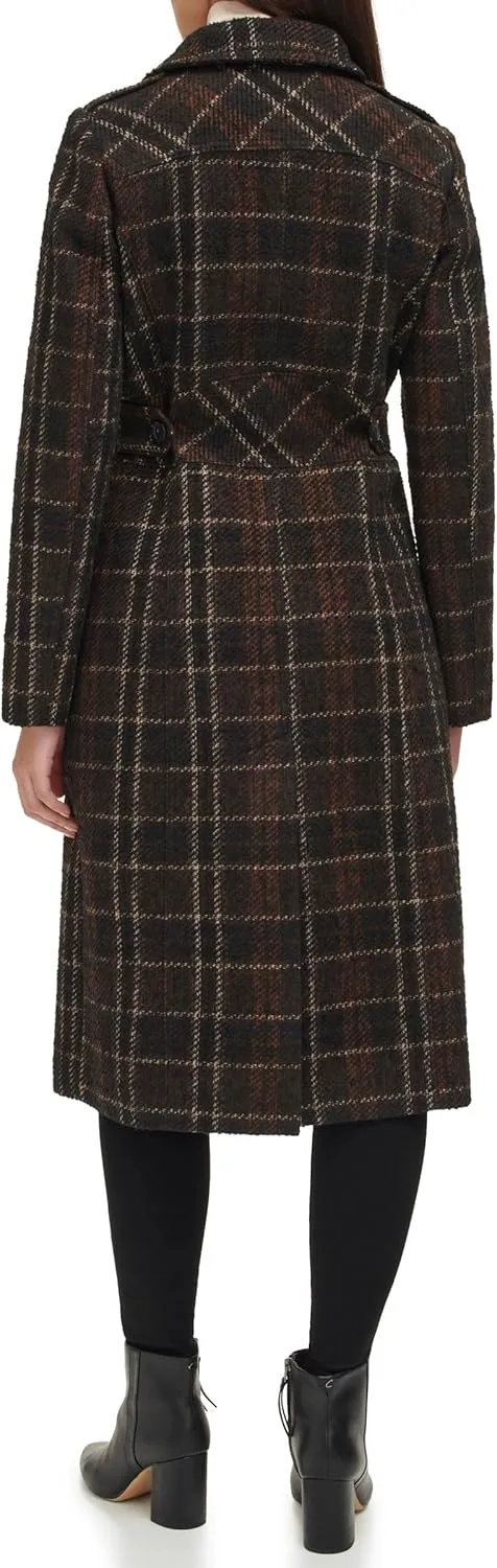 Kenneth Cole Women's Stand Collar Military Coat