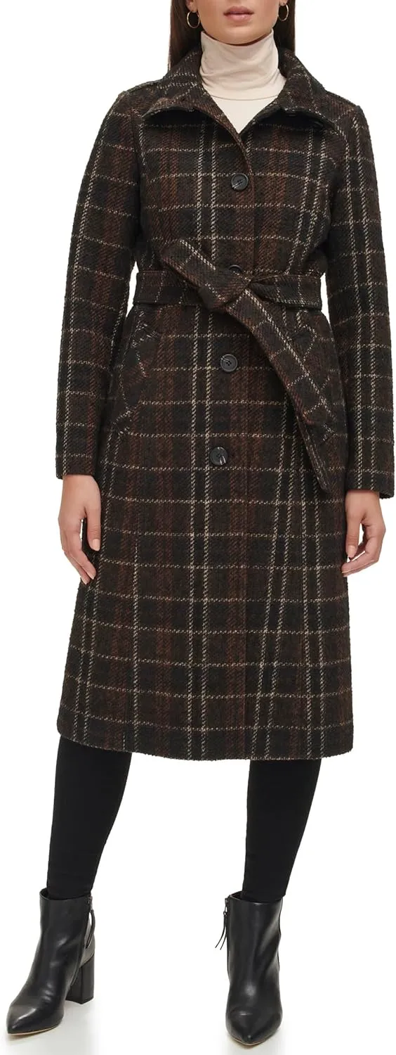 Kenneth Cole Women's Stand Collar Military Coat