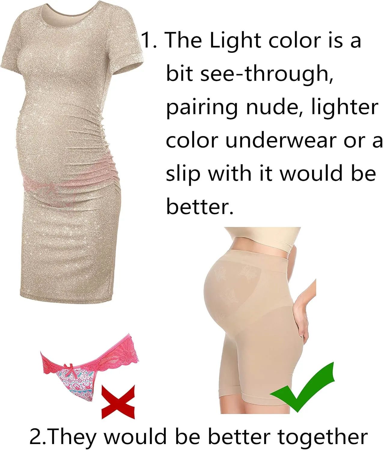 KIM S Glitter Maternity Dress Photoshoot Bodycon Dresses for Baby Shower or Daily Wear