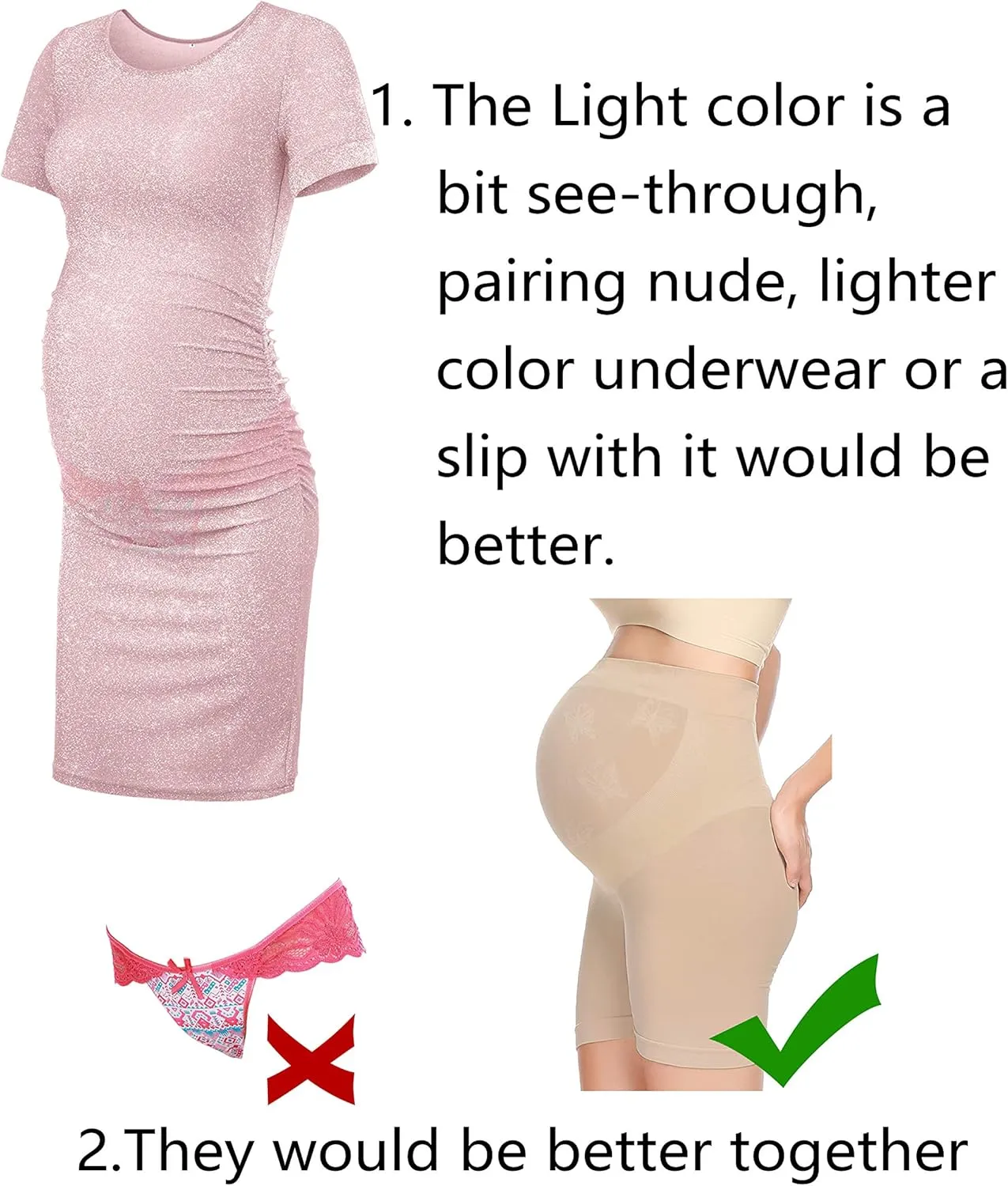 KIM S Glitter Maternity Dress Photoshoot Bodycon Dresses for Baby Shower or Daily Wear
