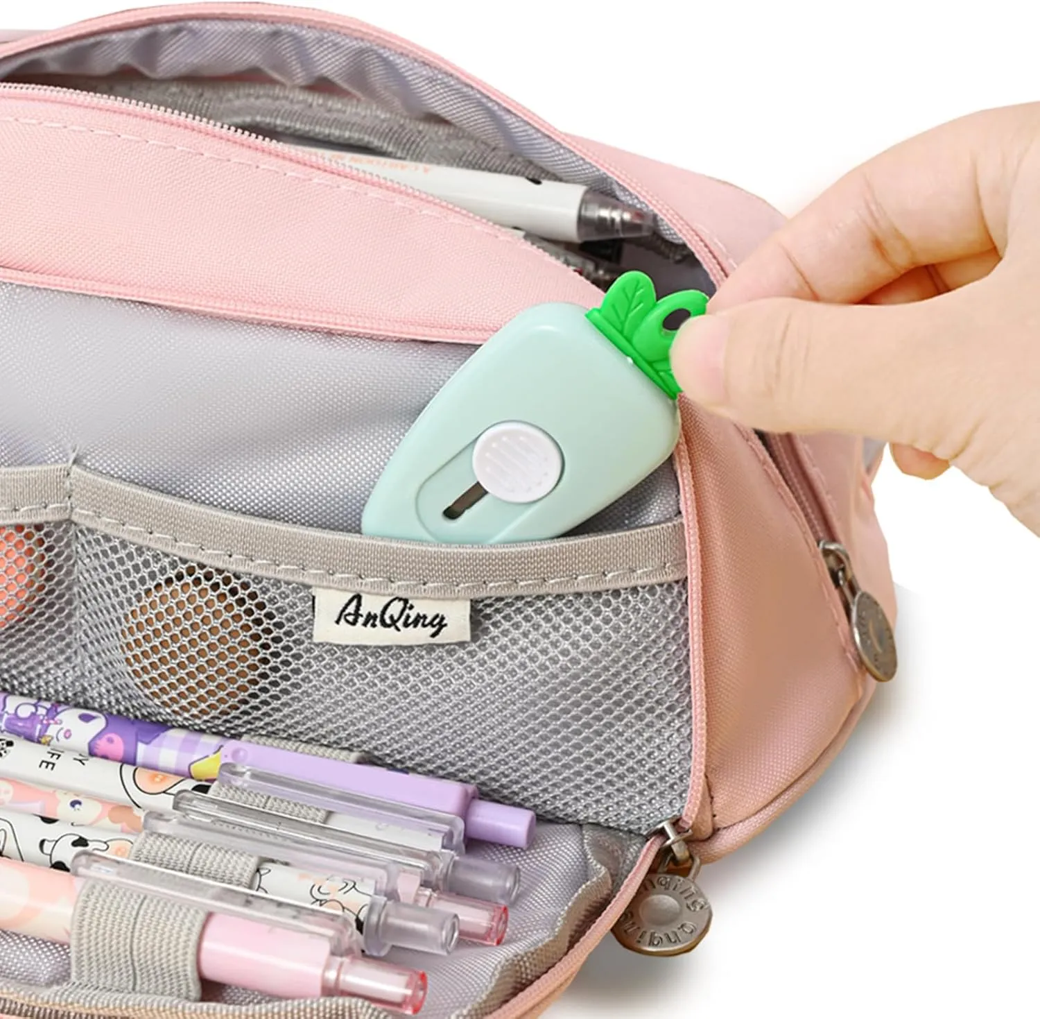 KITENROM Large Pencil Pouch Pen Case Pencils Box Holder Bag Office Writing Stationery Supplies Bags Big Capacity Pens Organizer Travel Cosmetics Storage Organizer Black Accessories Not Included