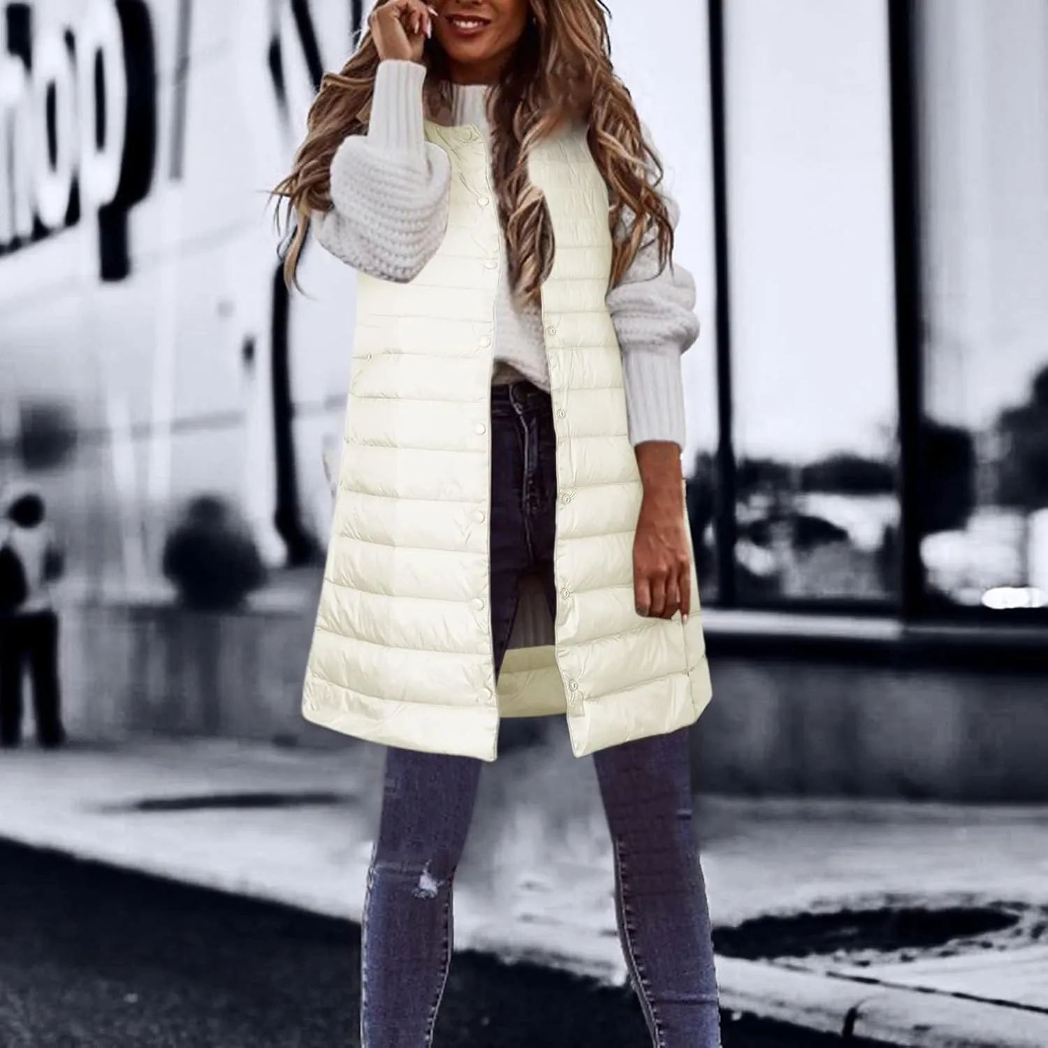 LCMTWX Black Vest Women Puffer Vest With Hood Sleeveless Warm Down Coat With Pockets Quilted Vest Down Plus Size Winter