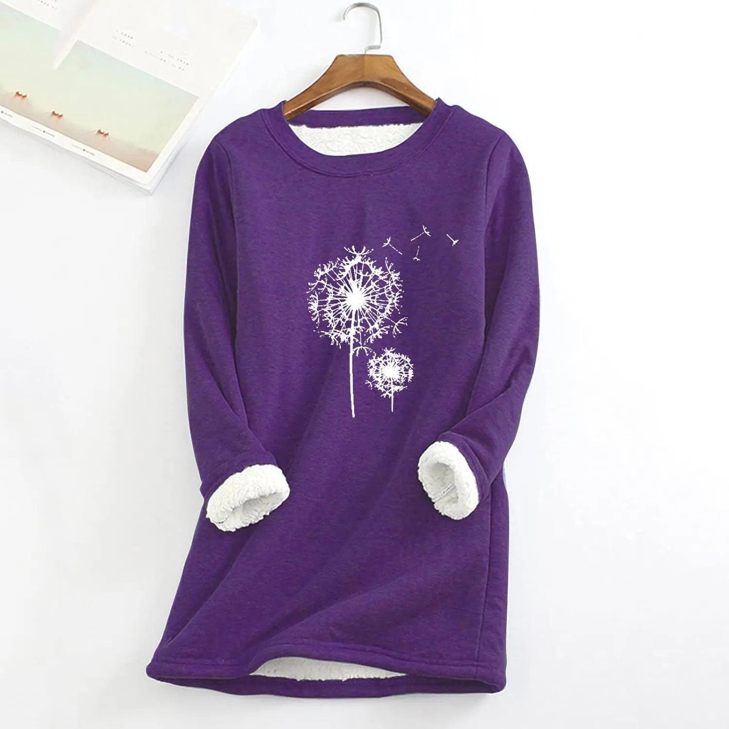 LCMTWX Winter Coats for Women Thick Fleece Sweatshirt Winter Round Neck Warm Soft Fashion Color Block Patchwork Cardigan