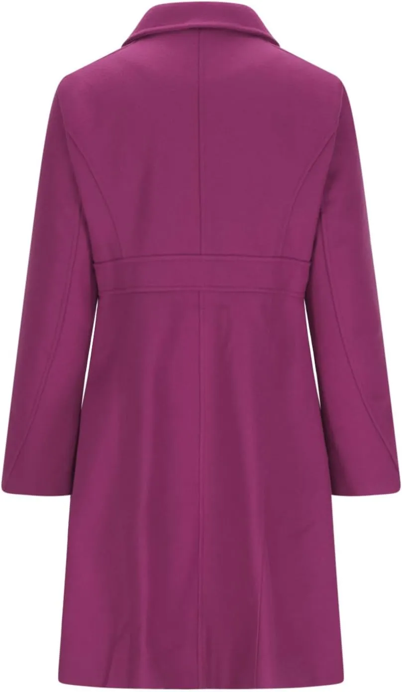 Lmdudan Women's Elegant Single Breasted Coat Long Sleeve Mid Winter Overcoat Solid Color Work Office Pea Coats with Pockets