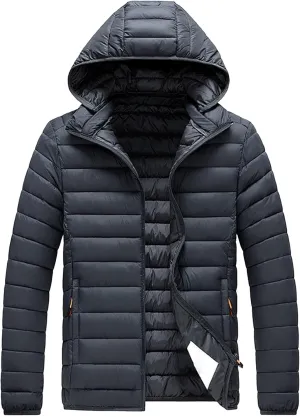 Maiyifu-GJ Men's Winter Puffer Jacket Thicken Quilted Padded Coat Windbreaker Lightweight Warm Windproof Down Jackets