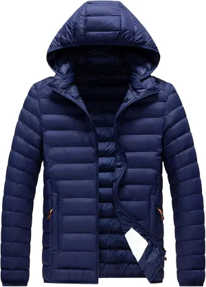Maiyifu-GJ Men's Winter Puffer Jacket Thicken Quilted Padded Coat Windbreaker Lightweight Warm Windproof Down Jackets