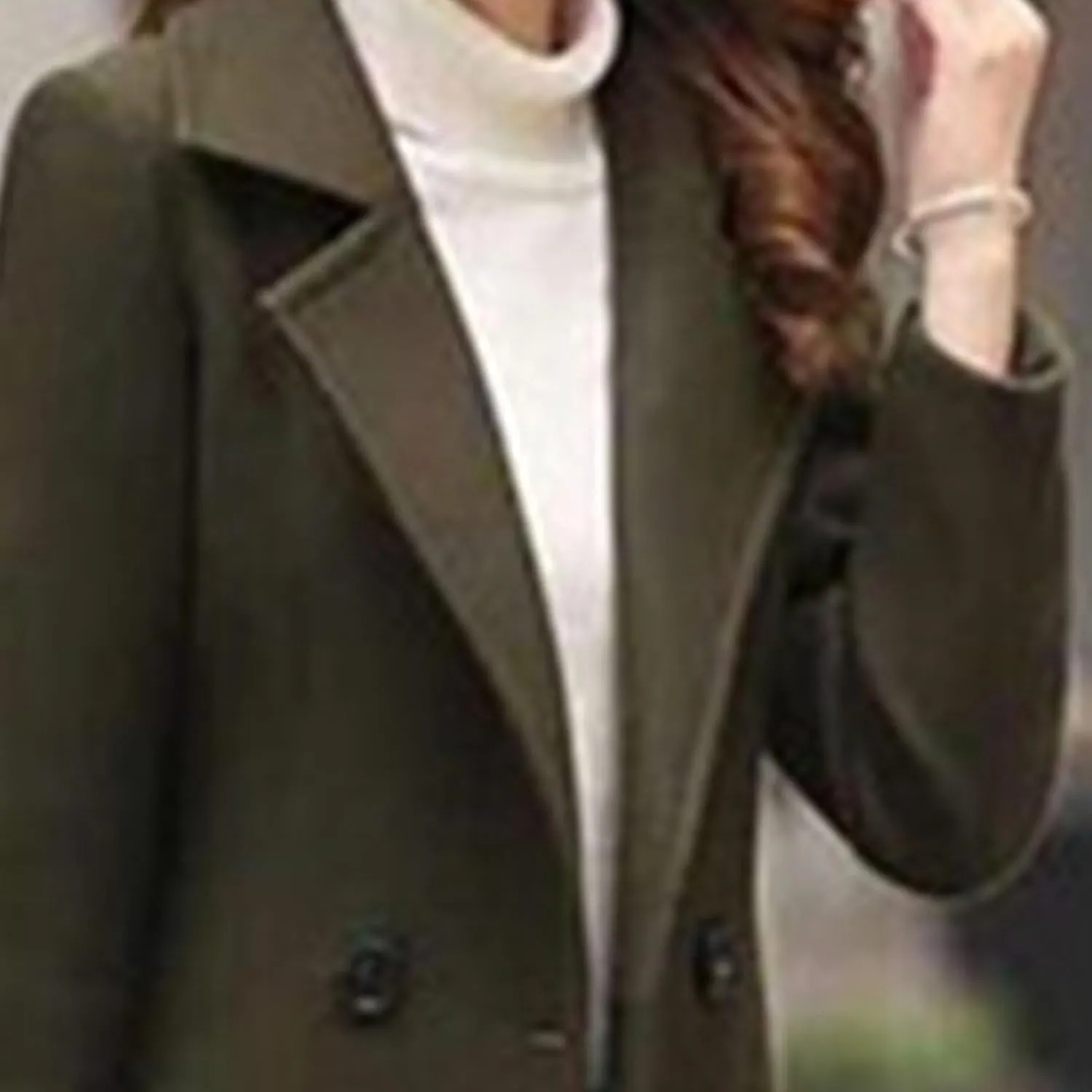 Maiyifu-GJ Womens Spring Fall Long Jackets Overcoat Notched Lapel Collar Double Breasted Coat Wool Blend Trench Coats