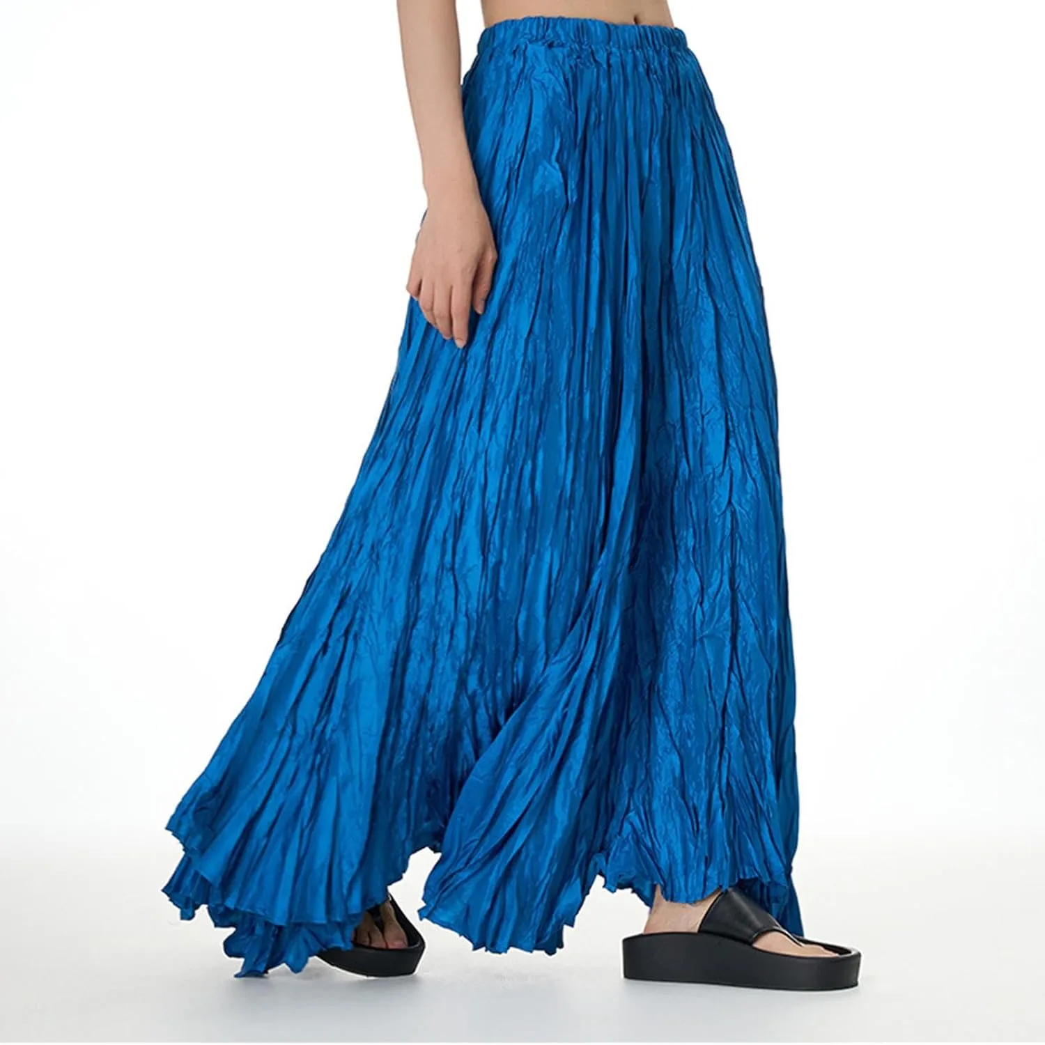 Maxi Long Skirts for Womens Girls Summer Holiday Loose Bohemian Skirt Elastic Waisted A-Line Flowy Swing One Size Skirts