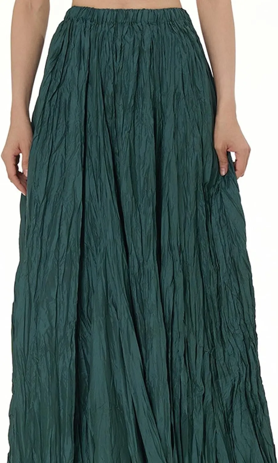 Maxi Long Skirts for Womens Girls Summer Holiday Loose Bohemian Skirt Elastic Waisted A-Line Flowy Swing One Size Skirts
