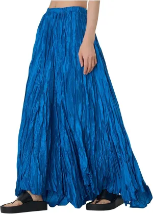 Maxi Long Skirts for Womens Girls Summer Holiday Loose Bohemian Skirt Elastic Waisted A-Line Flowy Swing One Size Skirts