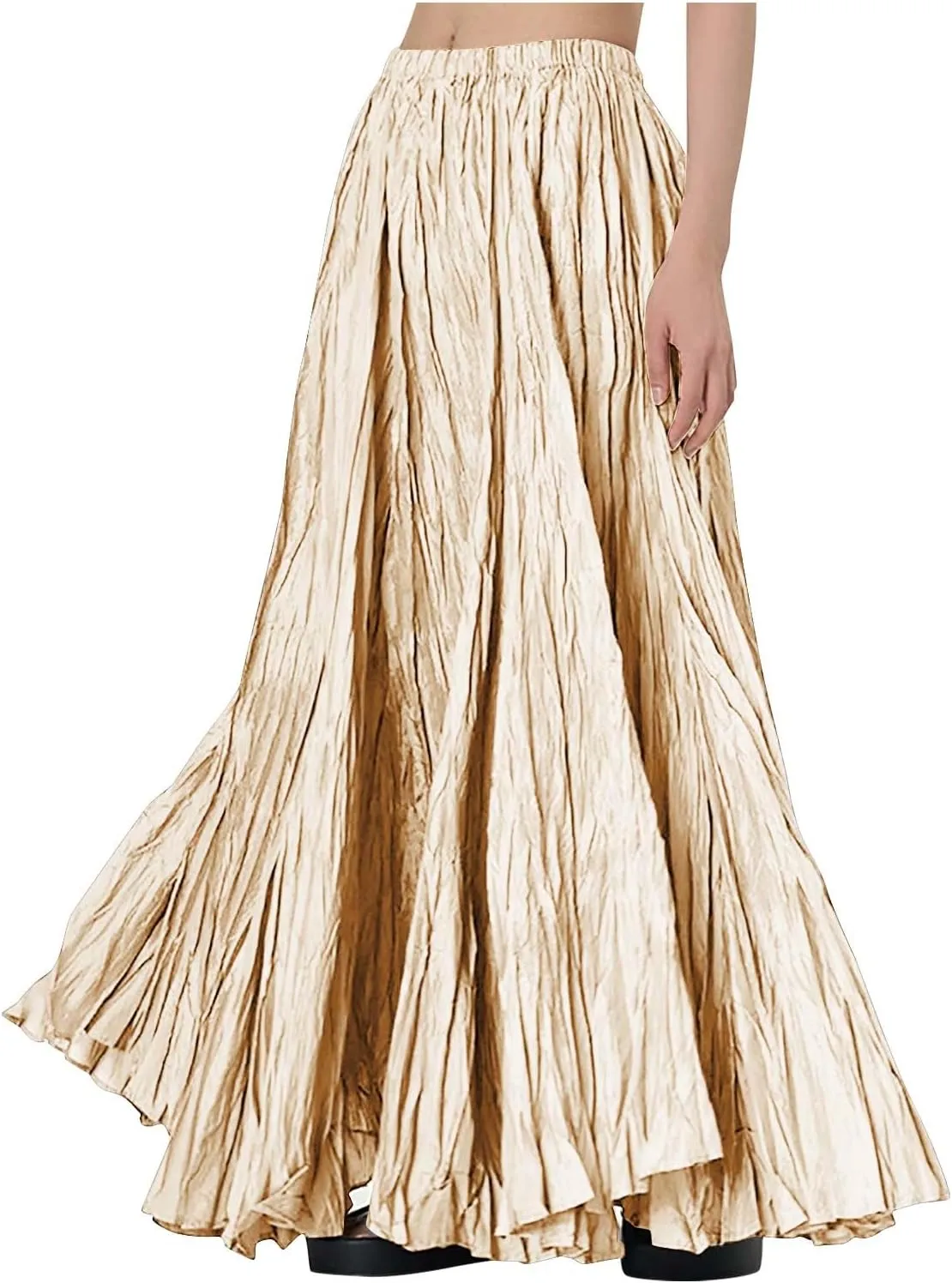 Maxi Long Skirts for Womens Girls Summer Holiday Loose Bohemian Skirt Elastic Waisted A-Line Flowy Swing One Size Skirts
