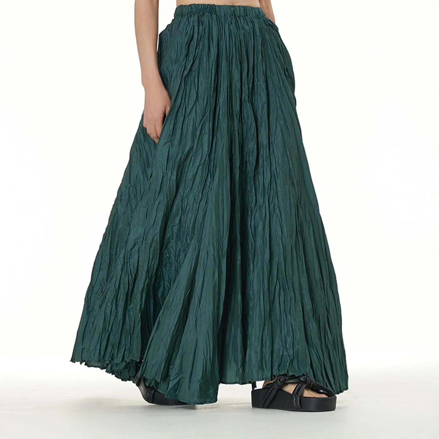 Maxi Long Skirts for Womens Girls Summer Holiday Loose Bohemian Skirt Elastic Waisted A-Line Flowy Swing One Size Skirts