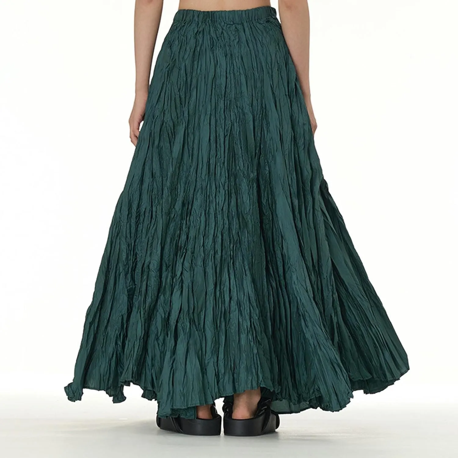 Maxi Long Skirts for Womens Girls Summer Holiday Loose Bohemian Skirt Elastic Waisted A-Line Flowy Swing One Size Skirts