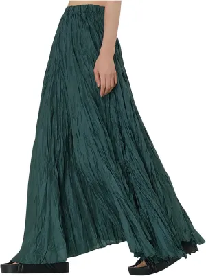 Maxi Long Skirts for Womens Girls Summer Holiday Loose Bohemian Skirt Elastic Waisted A-Line Flowy Swing One Size Skirts
