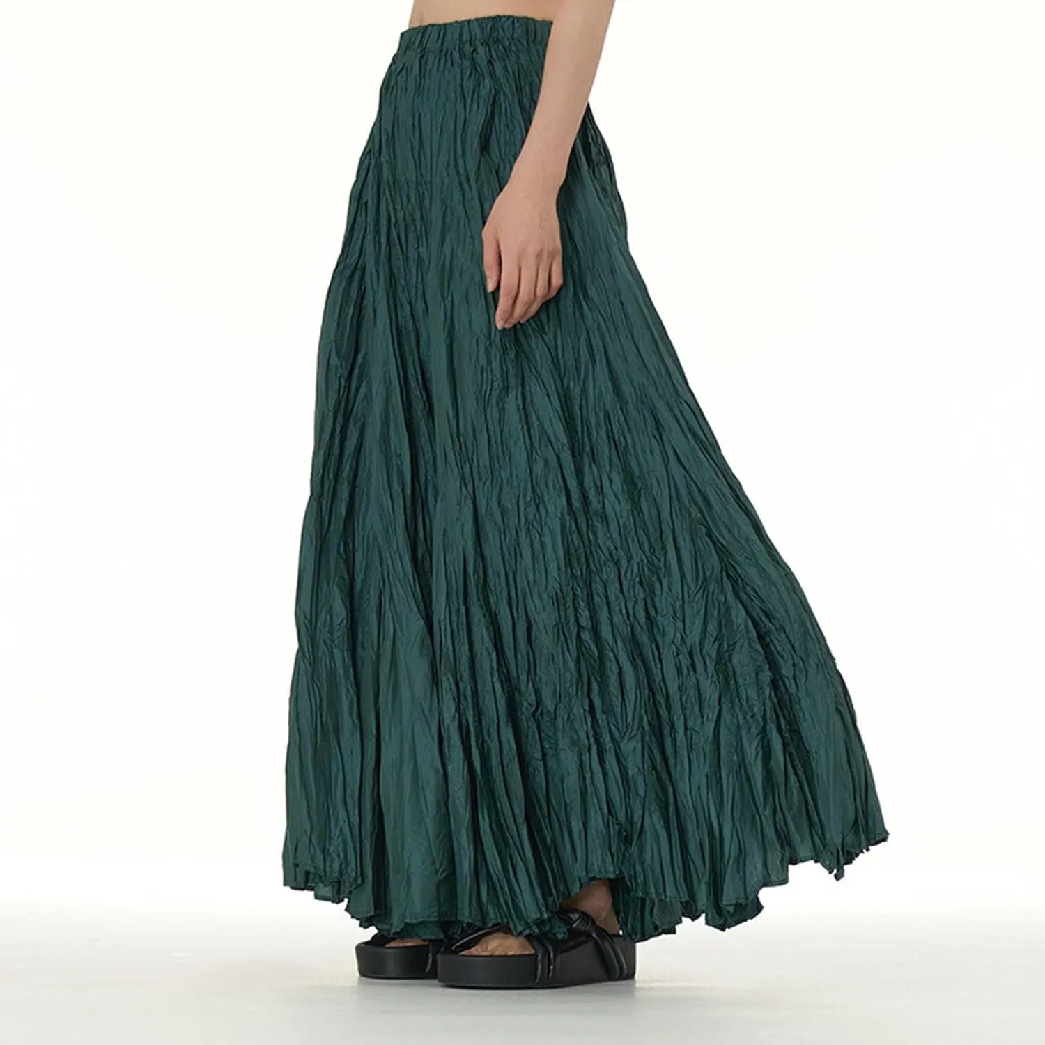 Maxi Long Skirts for Womens Girls Summer Holiday Loose Bohemian Skirt Elastic Waisted A-Line Flowy Swing One Size Skirts