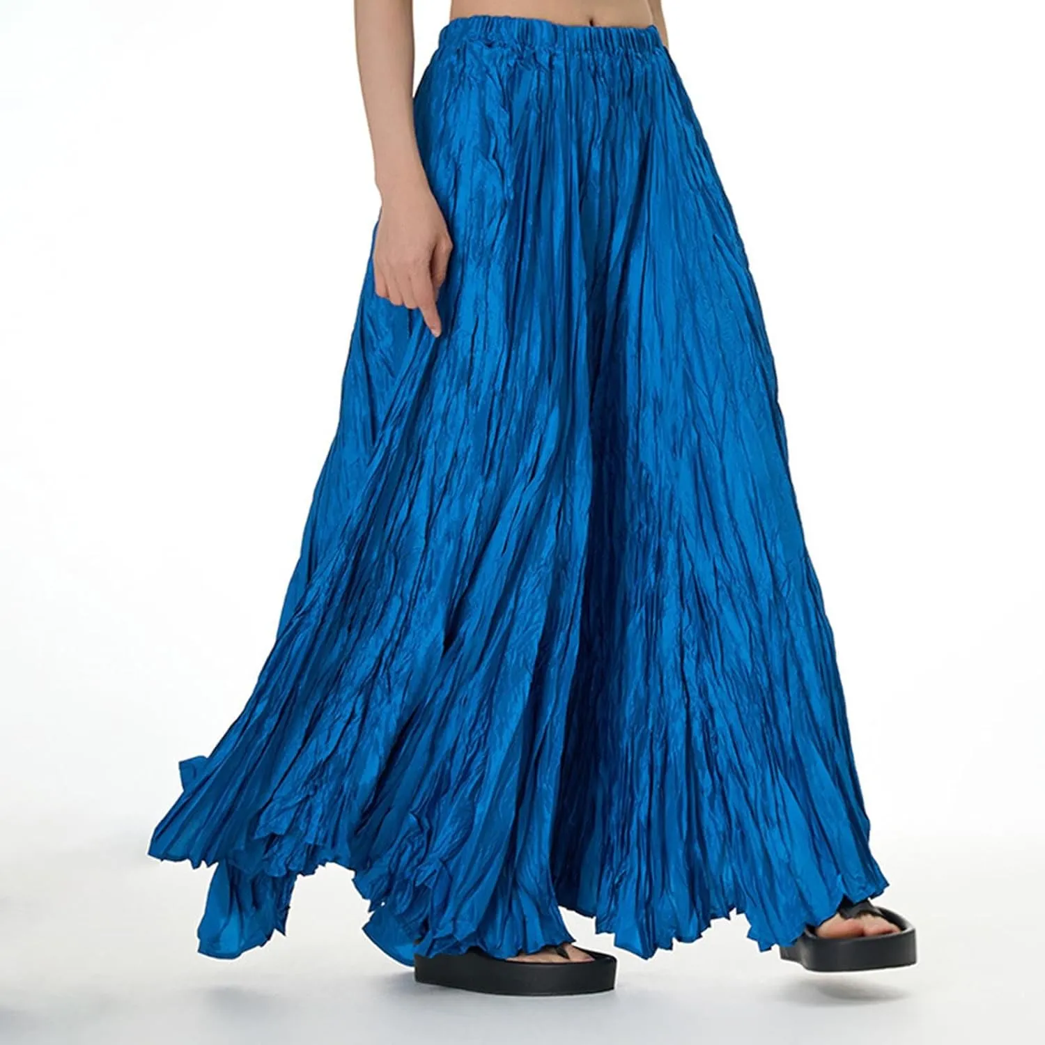 Maxi Long Skirts for Womens Girls Summer Holiday Loose Bohemian Skirt Elastic Waisted A-Line Flowy Swing One Size Skirts