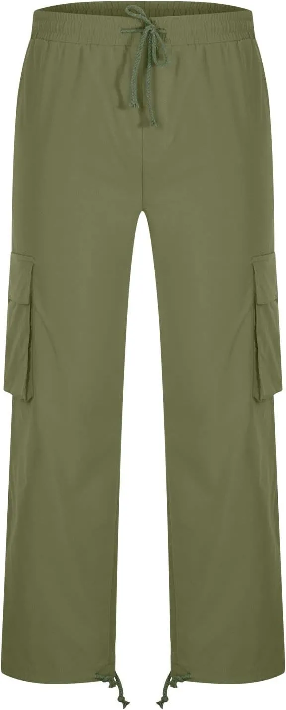 Men Outdoor Cargo Pant Lightweight Tactical Pant Hiking Jogger Multi Pockets Athletic Pants Running Workout Pants