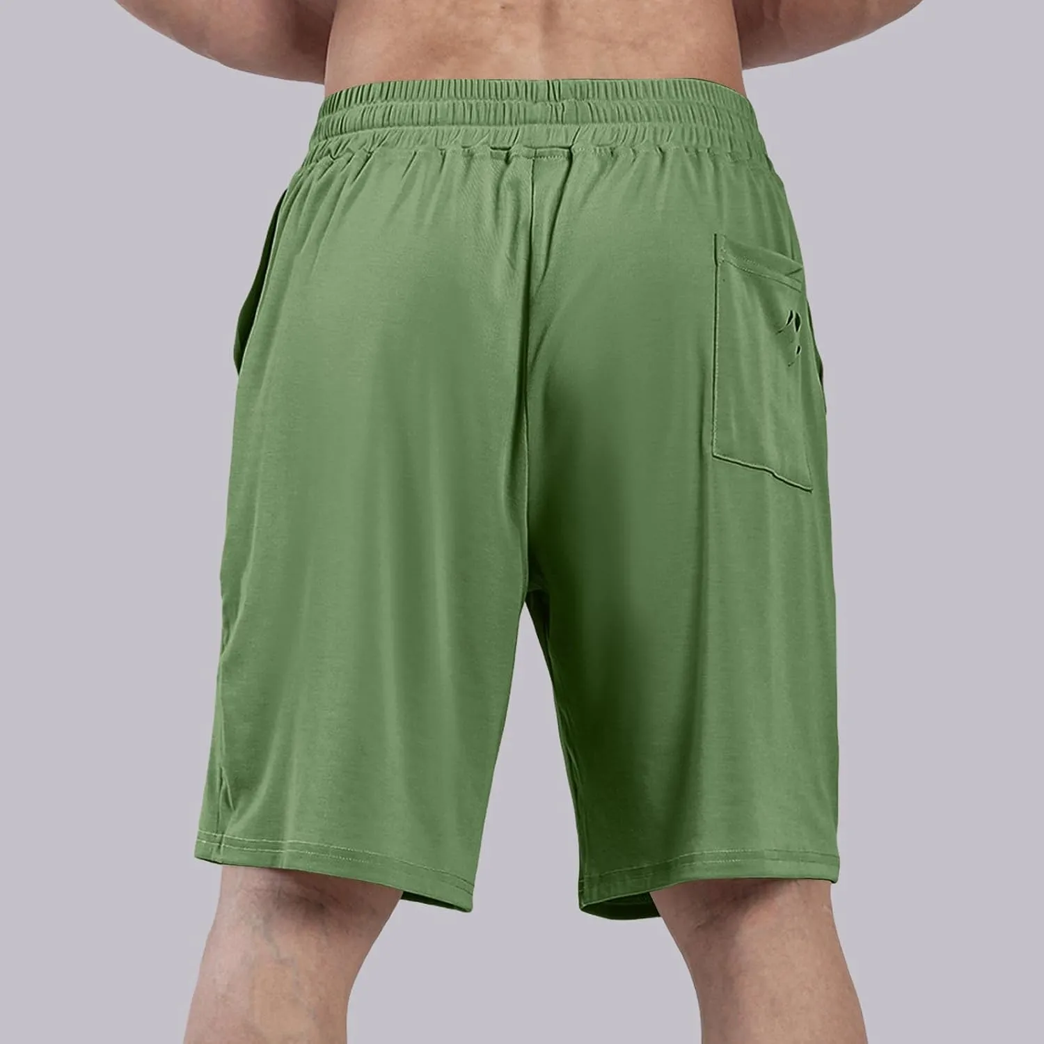 Mens Athletic Shorts Quick Dry Casual Plain Short Pant Polyester Drawstring Elastic Waist Mens Gym Gifts Fitness