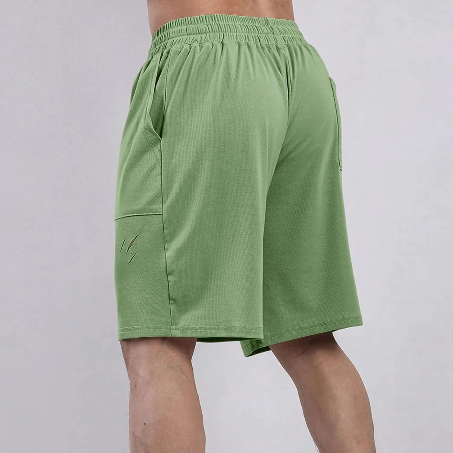 Mens Athletic Shorts Quick Dry Casual Plain Short Pant Polyester Drawstring Elastic Waist Mens Gym Gifts Fitness