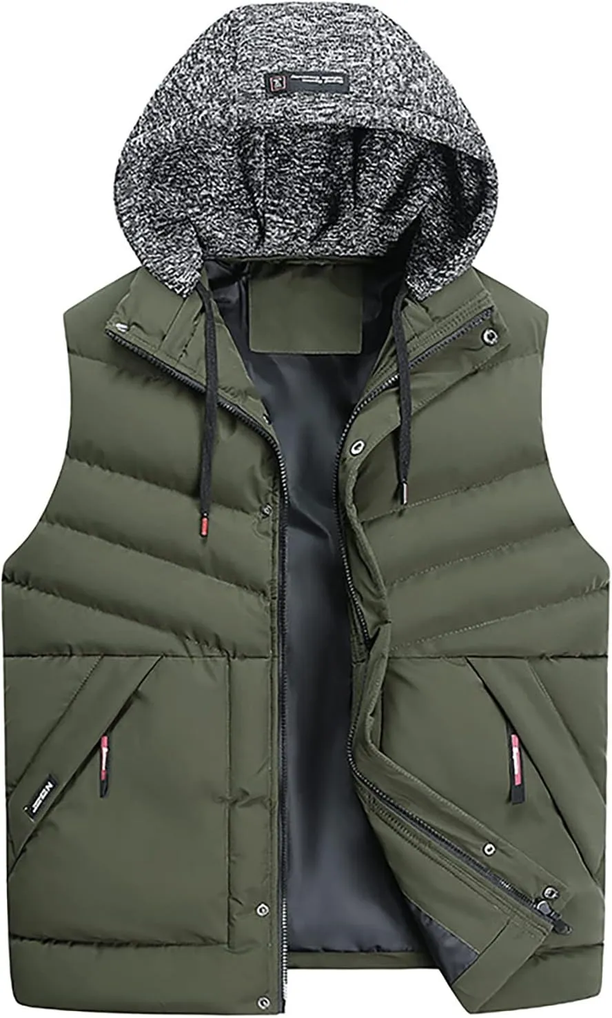 Mens Coats and Jackets Stylish Sleeveless Vest Jacket Coat Outwear Tops Drawstring Hooded Vest Jackets