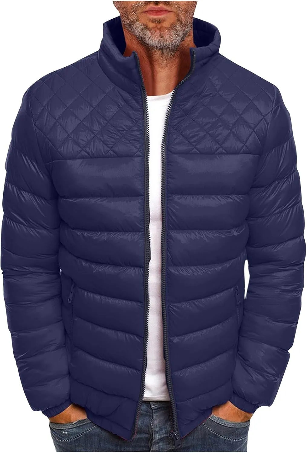 Men'S Down Jackets & Coats Zip Up With Hood Heated Plain Winter Jackets Thick Thermal Windproof Outwear