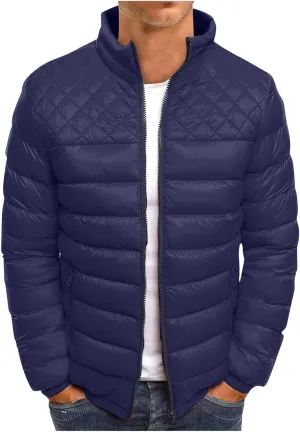 Men'S Down Jackets & Coats Zip Up With Hood Heated Plain Winter Jackets Thick Thermal Windproof Outwear