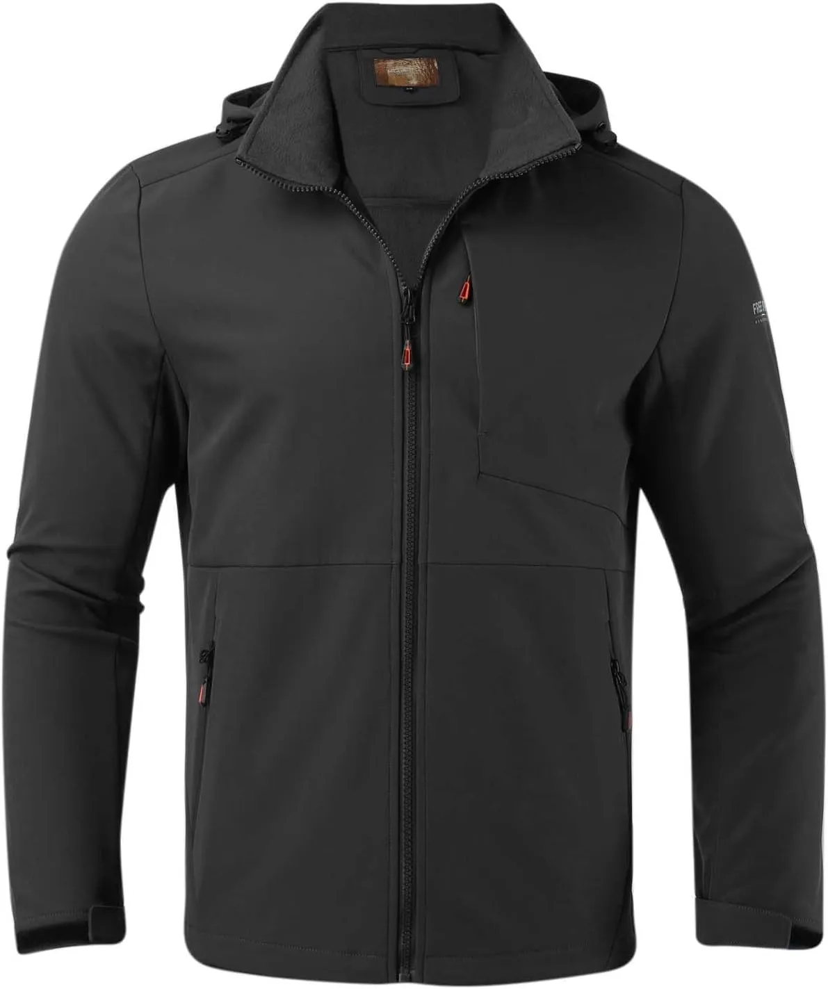 Mens Outdoor Ventures Lightweight Softshell Jackets Fleece Lined Hooded Water Resistant Winter Hiking Windbreaker Jackets