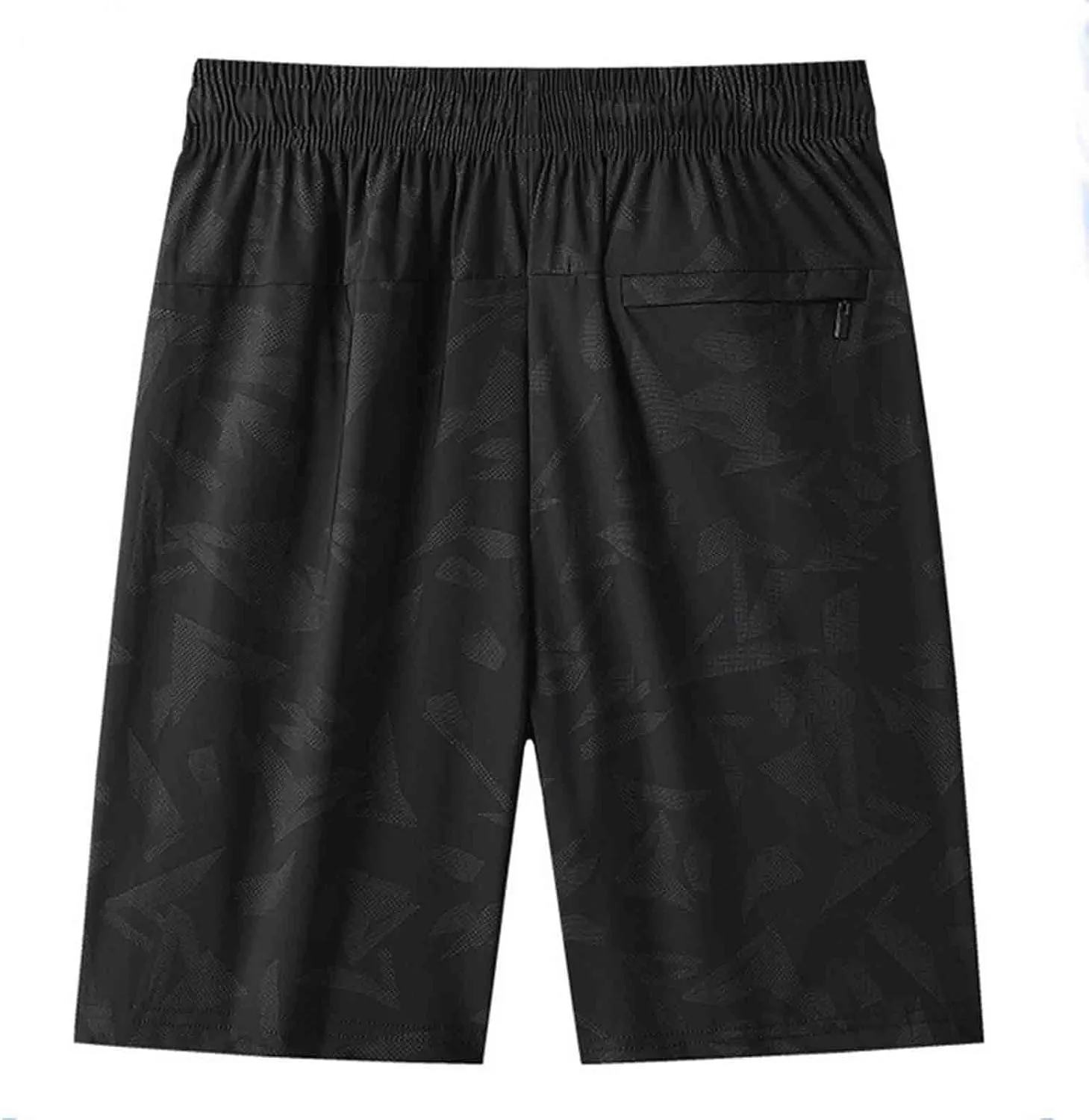 Mens Quick Dry Athletic Shorts with Zipper Pockets Graphic Print Stretch Active Workout Running Sports Training Gear