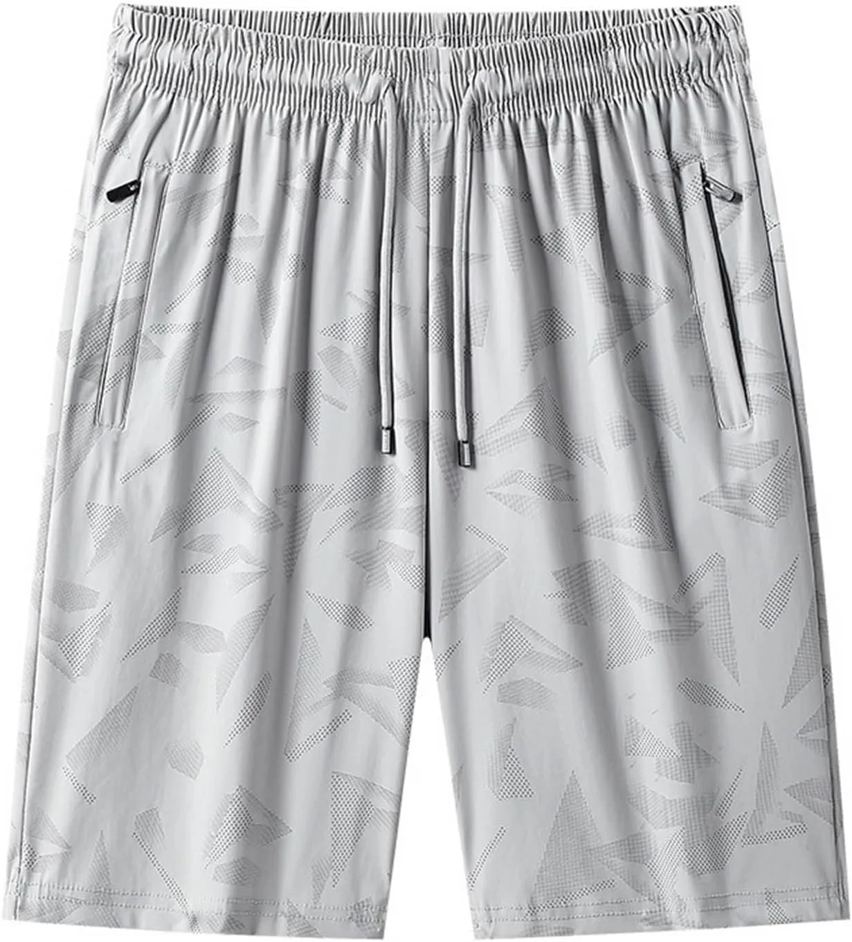 Mens Quick Dry Athletic Shorts with Zipper Pockets Graphic Print Stretch Active Workout Running Sports Training Gear