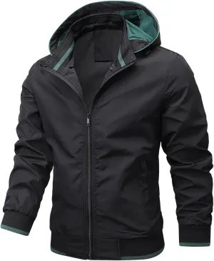 Mens Rain Jackets Waterproof with Hood Mens Windbreaker Jackets Lightweight Winter Coats for Hiking Fishing