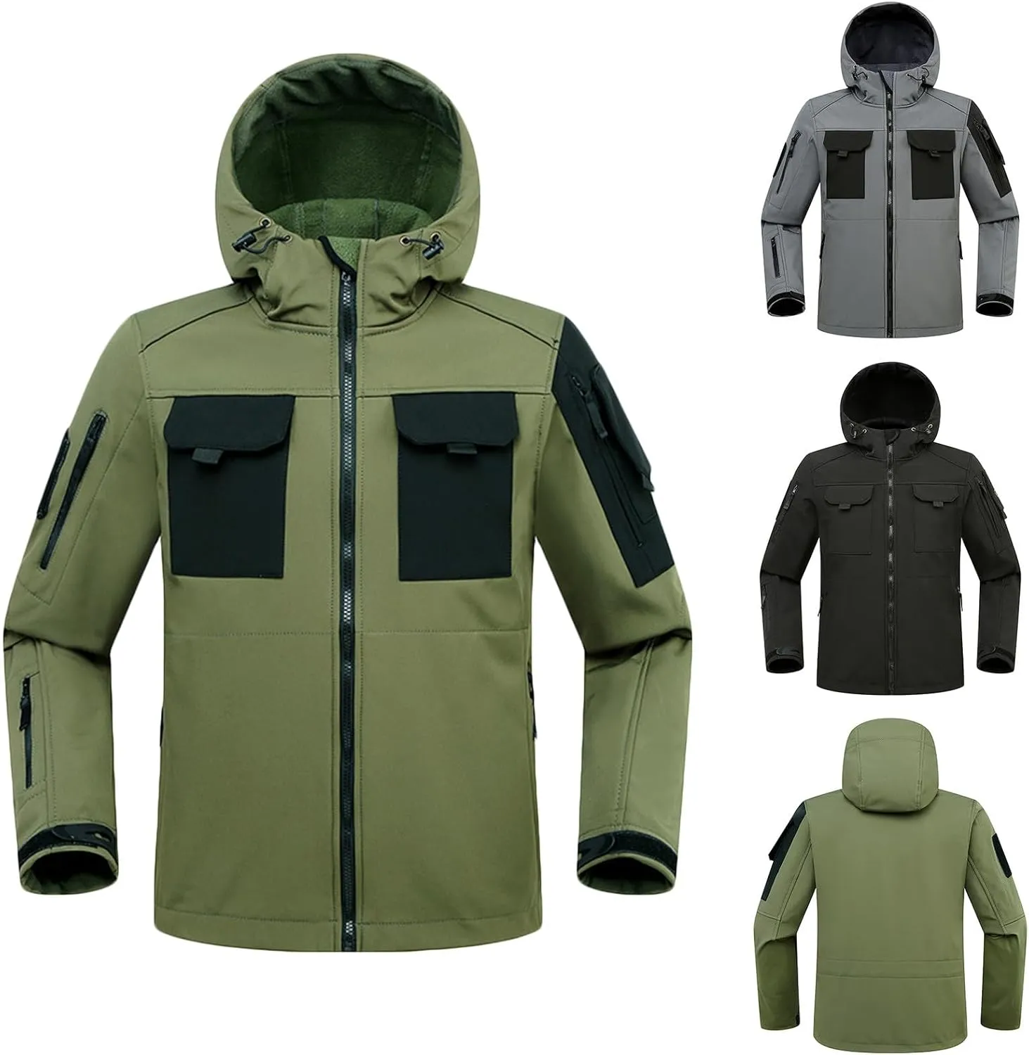 Mens Rain Jackets Waterproof with Hood Military Tactical Jacket Coat Softshell Raincoat for Men Fall Jackets