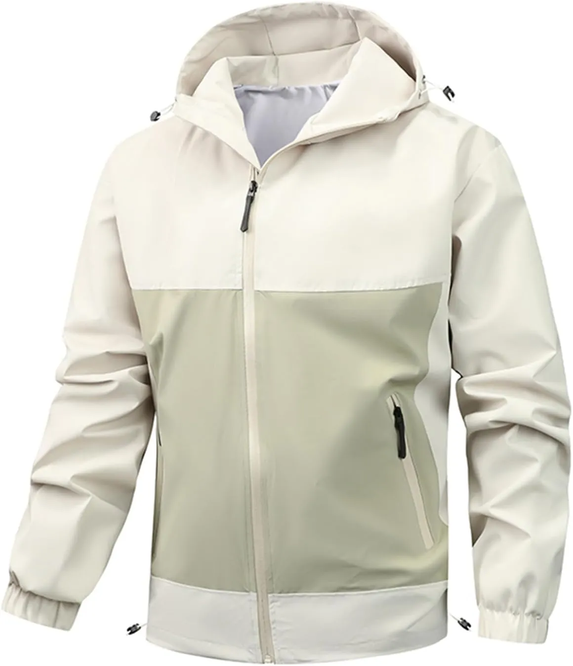 Mens Rain Jackets Waterproof with Hood Outdoor Hiking Raincoats Lightweight Slim Fit Softshell Windbreakers Jackets