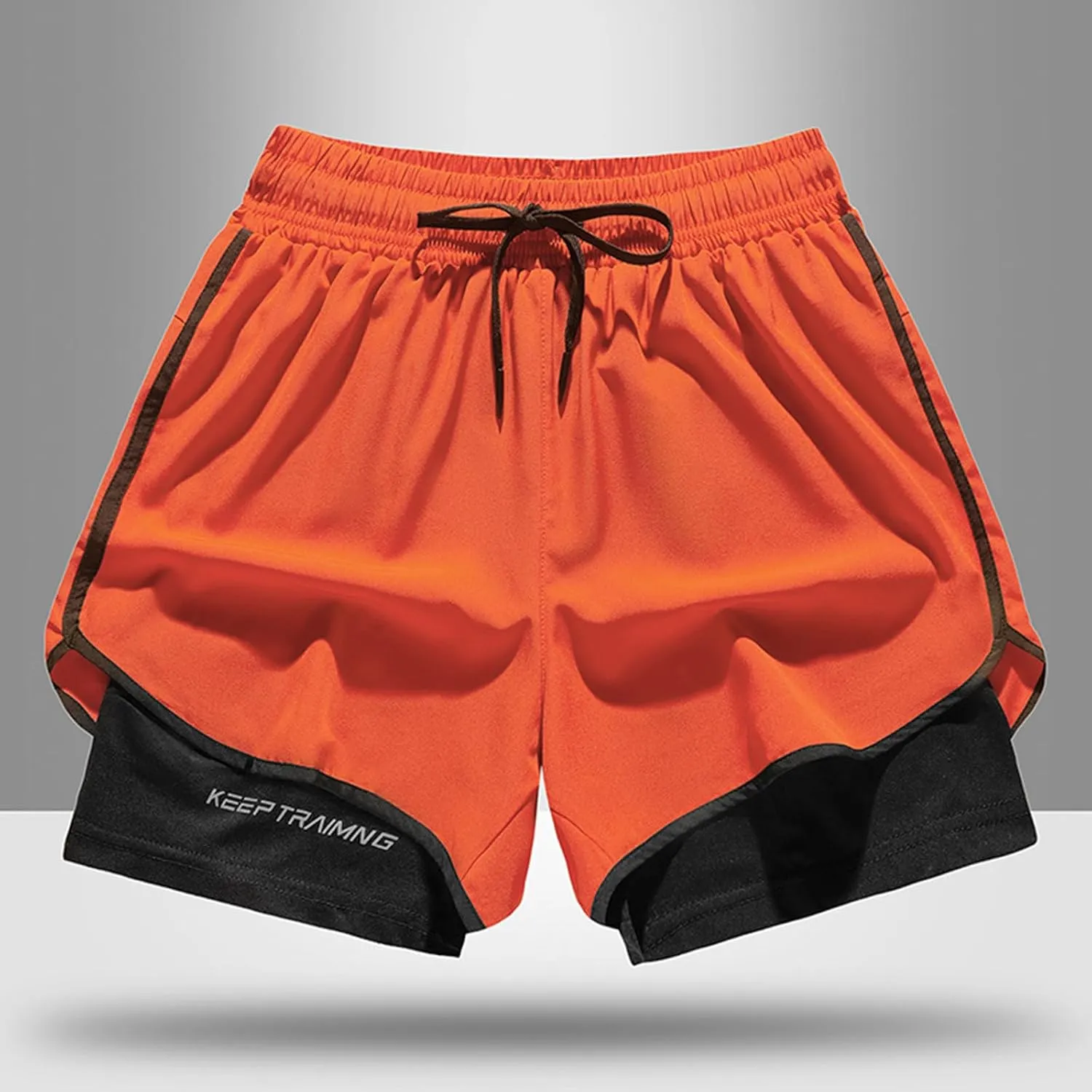 Mens Shorts 3 Inch with Lining Quick Dry Short Pants Colorblock Elastic Waist Sports Wear Mens Active Wear Athletic Gear