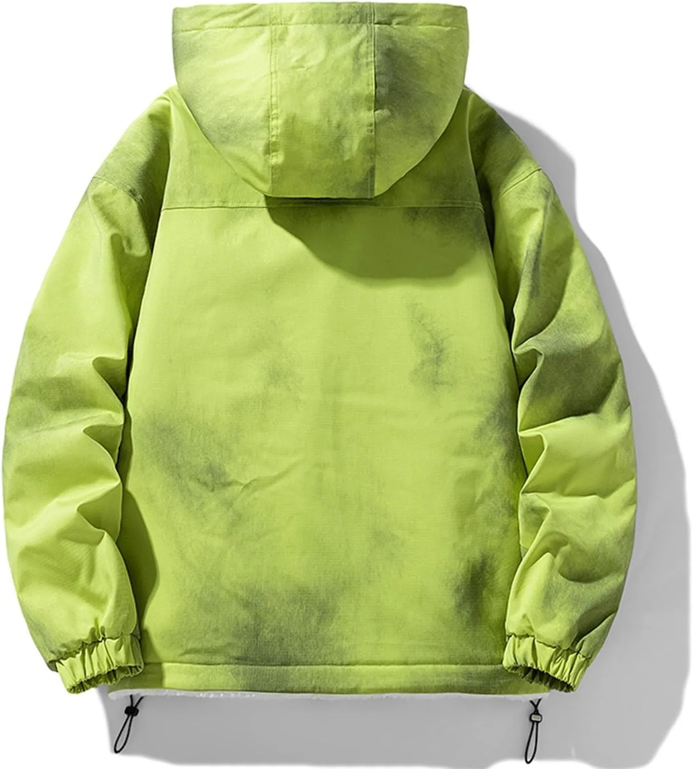 Men's Stitching Drawstring Hooded Fleece Fashion Jacket Coat Outwear Thermal Puffy Winter Jackets Hooded Puffer Coats