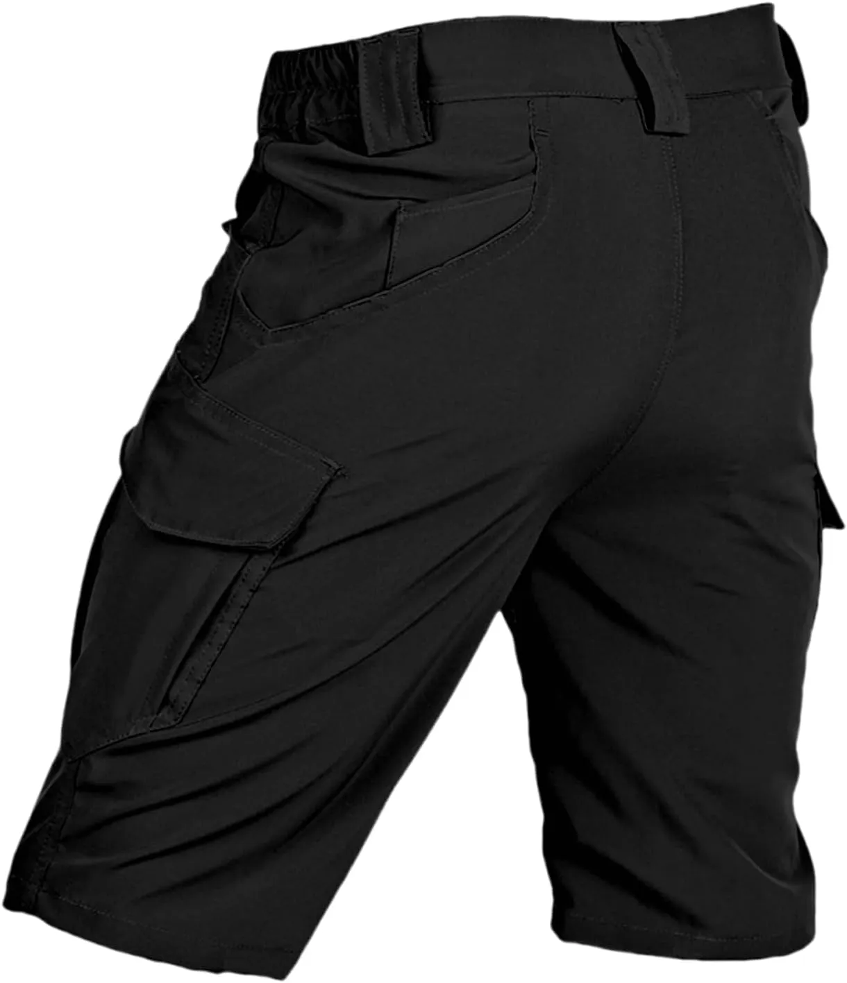 Men's Tactical Cargo Shorts Quick Dry Outdoor Stretch Hiking Shorts Breathable Elastic Waist Pant with Multi Pockets
