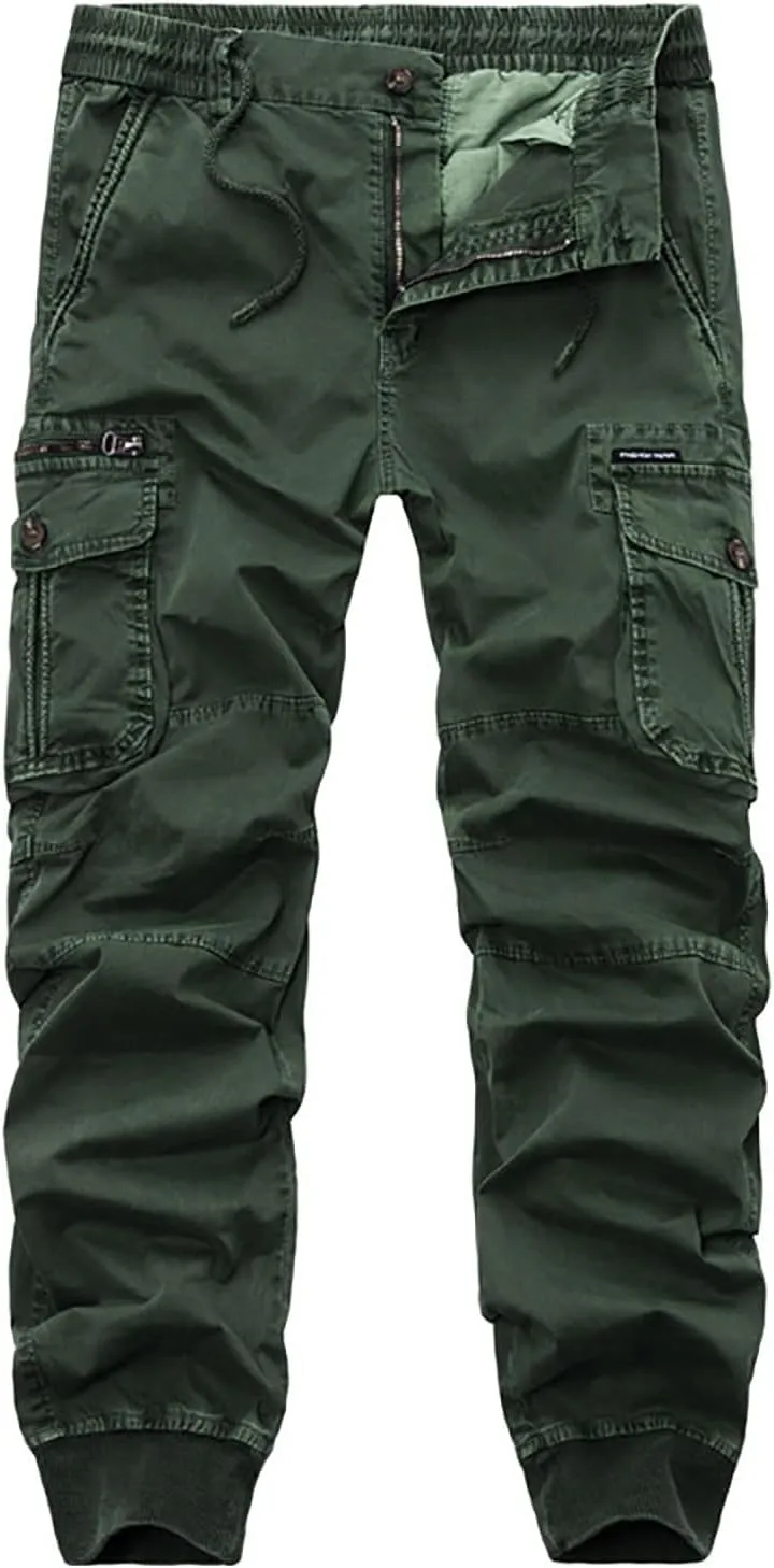 Mens Tactical Pants Multi Pockets Outdoor Mountain Hiking Pants Cargo Pants Scratch-Resistant Hunting Trousers